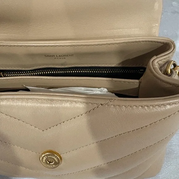 Saint Laurent YSL small Toy Lou Lou Tan beige Leather Crossbody Bag - Picture 6 of 13